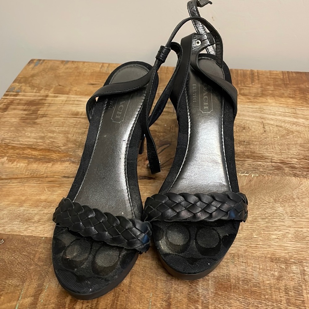 Coach platform strappy sandals